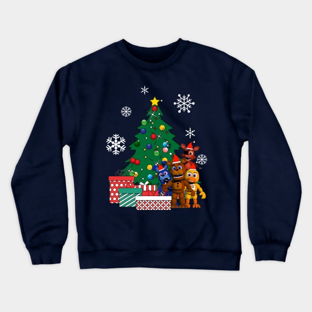 Five Nights At Freddys Around The Christmas Tree Crewneck Sweatshirt by Nova5